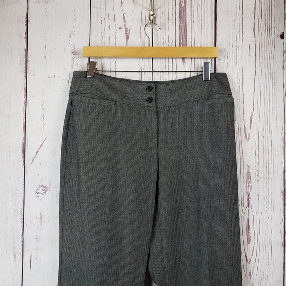 Apt. 9 Pants - Apt. 9 Dress Pants Womens Size 10 Flat Front Striped Rayon Gray